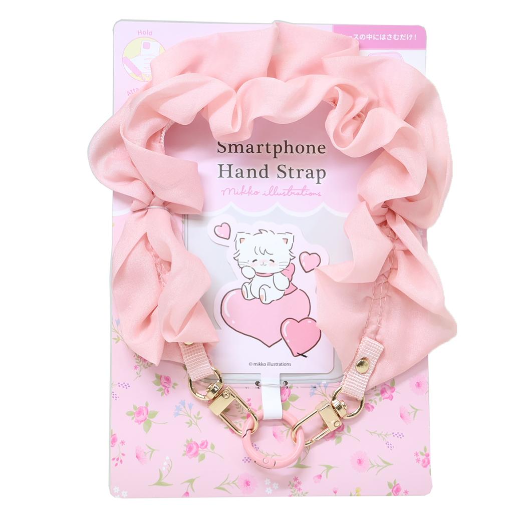 mikko illustrations スマホアクセ マルチリングプラス ハンドストラップ ピンク グルマンディーズ 落下防止 スマホホルダー キャラクター グッズ メール便可 シネマコレクション