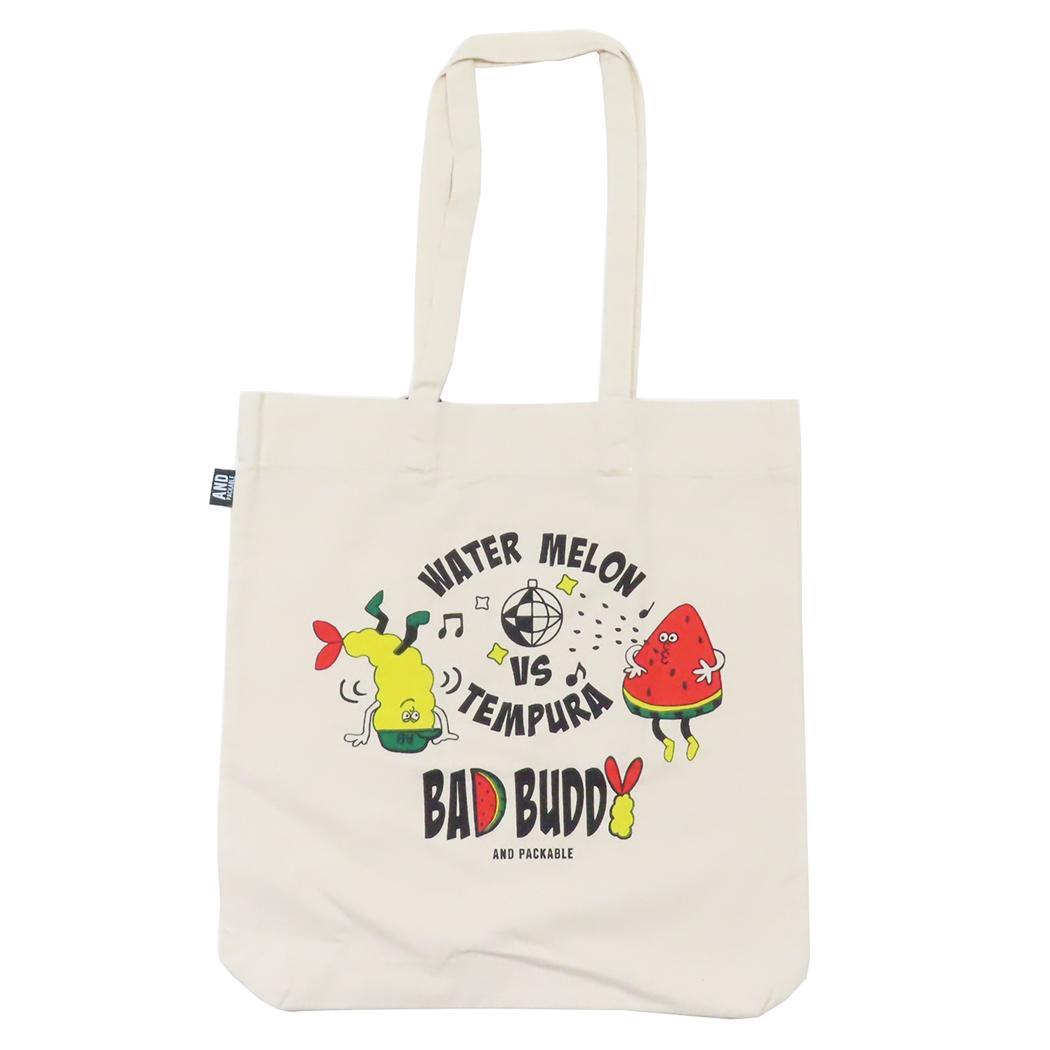 AND PACKABLE トートバッグ ツイルトートバッグ TB テンプラVSスイカ NT テクノプライム 手提げかばん ..