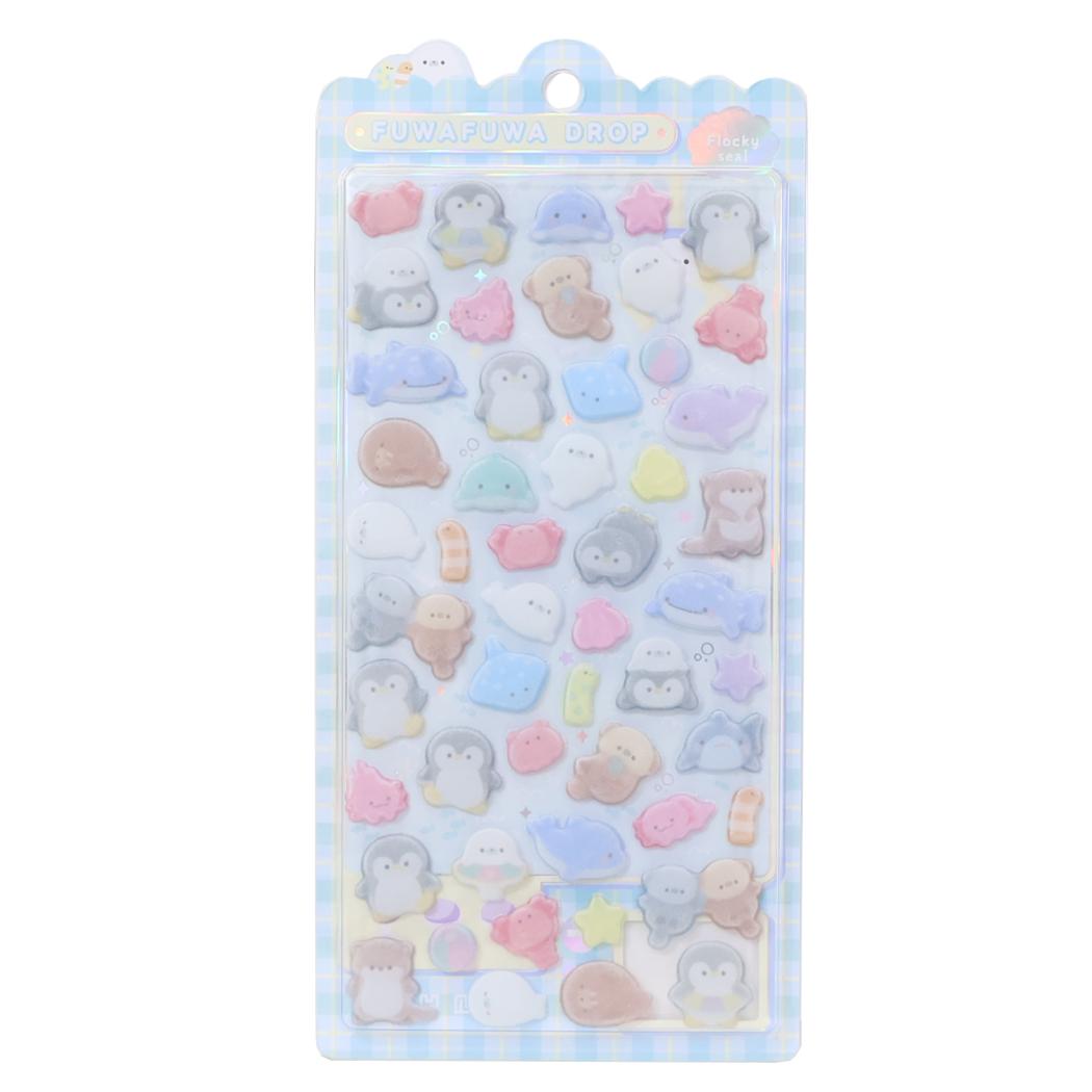 シールシート ふわふわドロップシール うみうみふわふわ クーリア デコシール 手帳 お手紙 かわいい グッズ メール便可 シネマコレクションのサムネイル