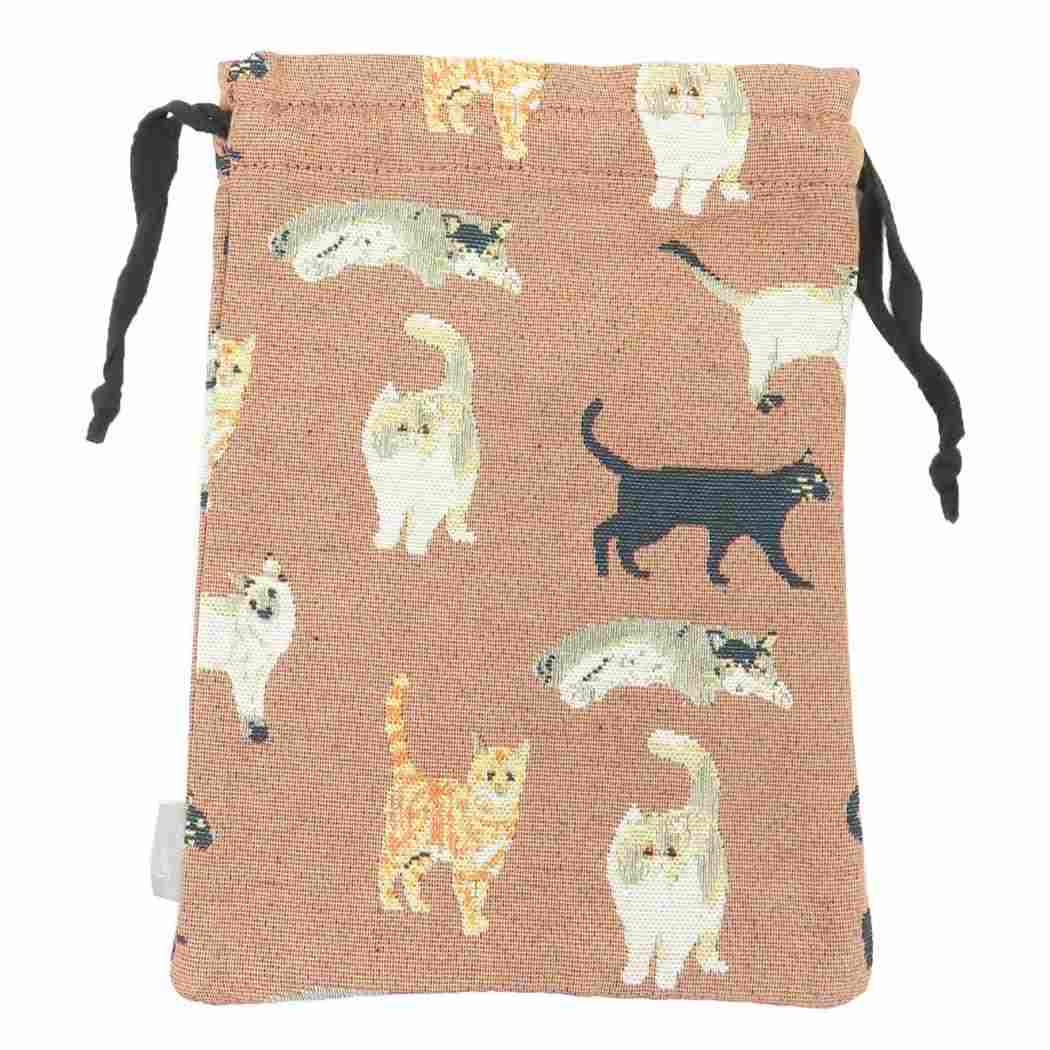 巾着 きんちゃくポーチ メニーキャット オレンジ ねこ フレンズヒル 小物入れ かわいい グッズ メール..