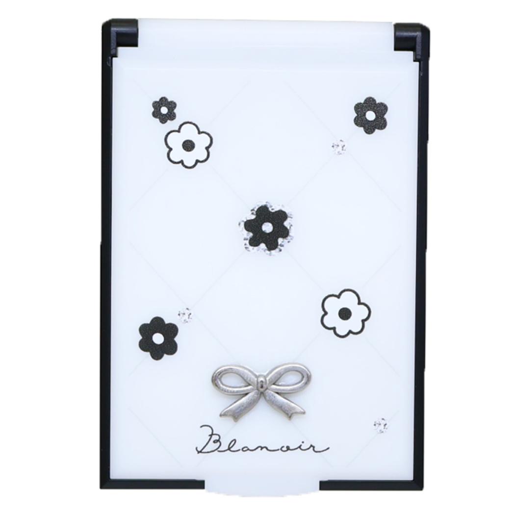 モノトーンリボンコスメ 手鏡 カードミラーS blanoir デイジー カミオジャパン コンパクトミラー かわ..