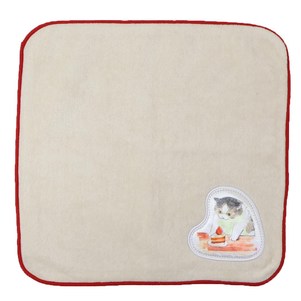 三毛猫モブは猫缶を稼ぎたい Mobu's Diary ミニタオル タオルハンカチ Cake ねこ Green Flash 汗拭きタ..