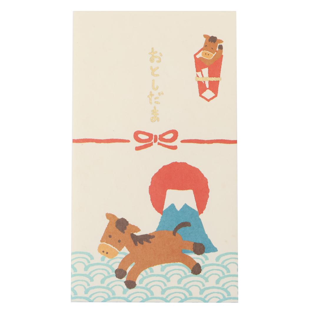 ぽち袋 ふわり年賀ぽち袋 3枚セット のしうま フロンティア 金封 お年玉袋 伊予和紙 グッズ メール便可..