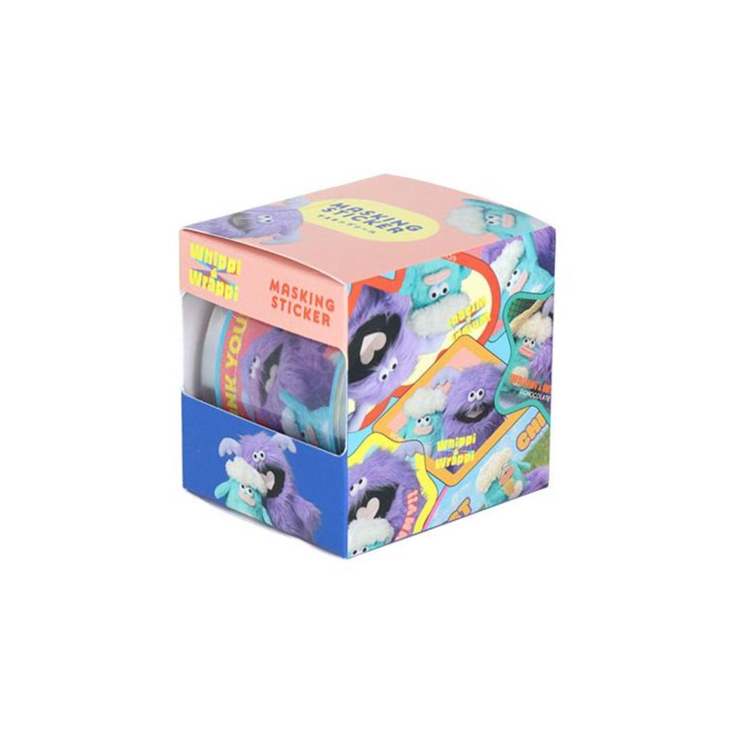 【12月は毎日ポイント10倍!】ホイッピ&ラッピ マスキングテープ ボックス入りマスキングシール ブルー サンスター文具 デコレーション キャラクター グッズ ...