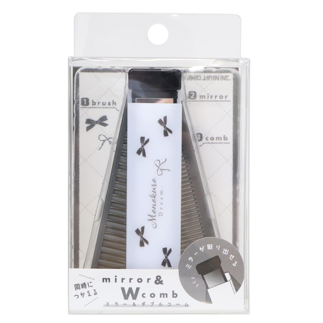 【ポイント10倍 & クーポン！】身だしなみセット ミラー＆ダブルコーム モノクロドリーム カミオジャパ..