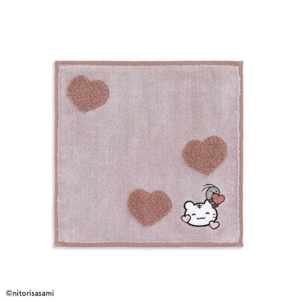 ホワイトタイガーとブラックタイガー ミニタオル スチームシャーリング無撚糸タオルハンカチ きゅんです グレー タオル美術館 プレゼント かわいい キャラクター グッズ メール便可 シネマコレクション