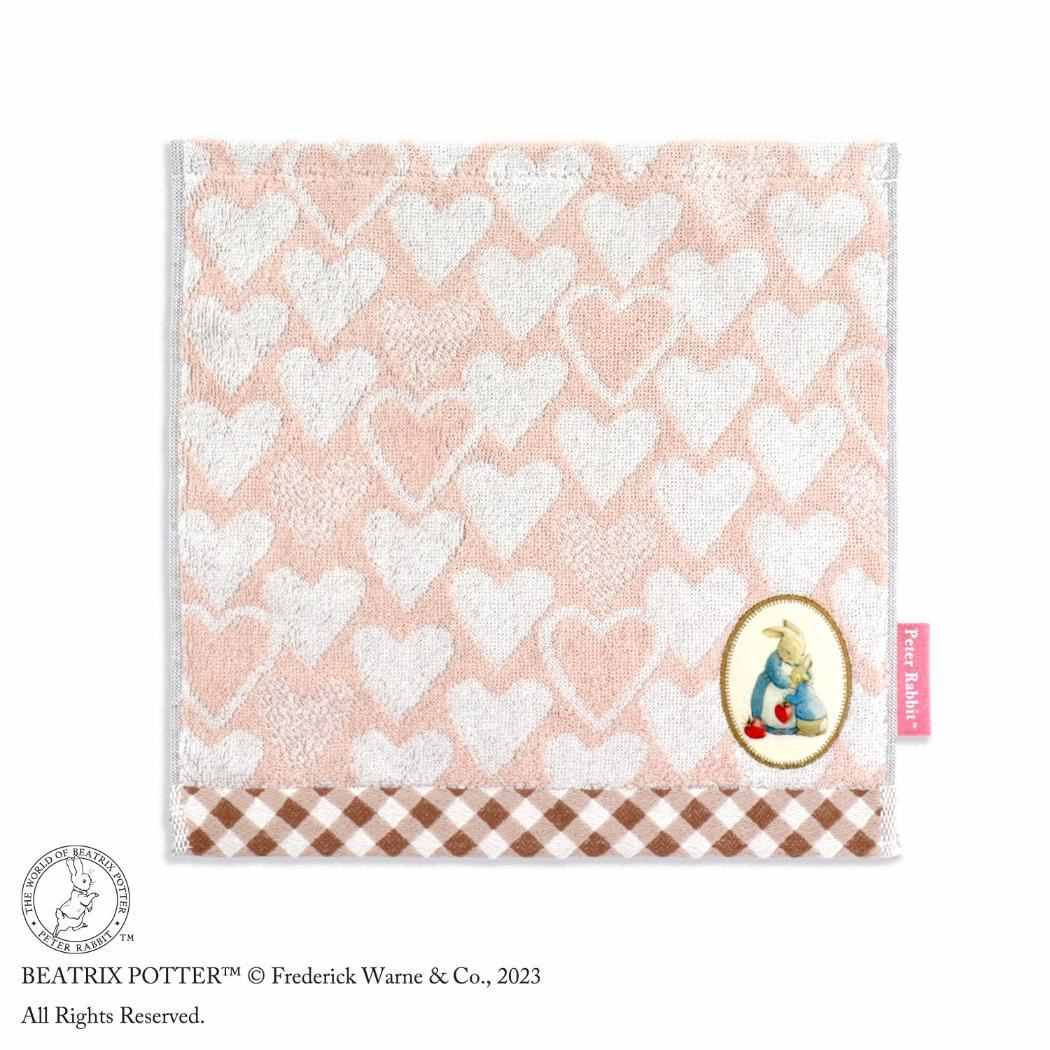 ピーターラビット ミニタオル フルフィーコットン タオルハンカチ ハート ピンク タオル美術館 プレゼント 絵本キャラクター グッズ メール便可 シネマコレクション