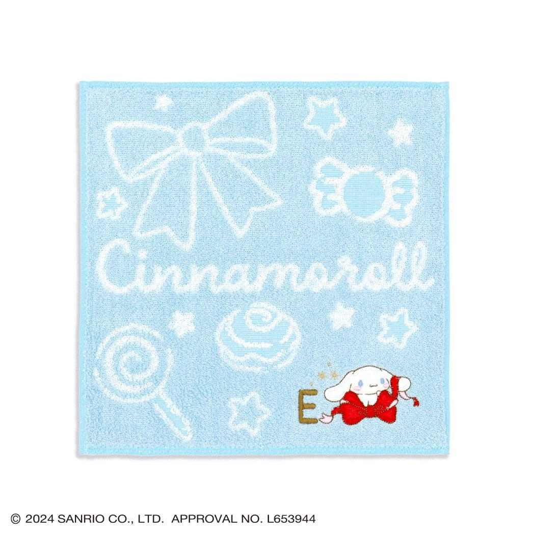 【ポイント10倍 & クーポン！】シナモロール ミニタオル フルフィーコットン タオルハンカチ ビッグリボン E サンリオ タオル美術館 かわいい プレゼント イニシャル キャラクター グッズ メール便可 シネマコレクション
