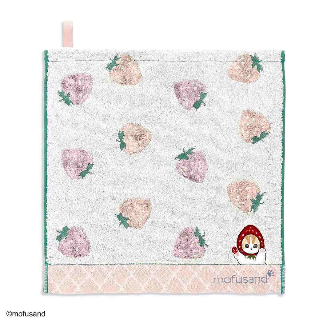 mofusand モフサンド ループタオル フルフィーコットン ループ付きウォッシュタオル いちご ピンク タオル美術館 プレゼント かわいい キャラクター グッズ メール便可 シネマコレクション