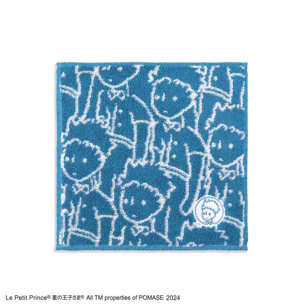 星の王子さま ミニタオル フルフィーコットン タオルハンカチ グラフィック ブルー タオル美術館 プレ..