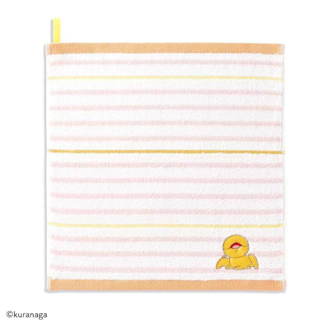 【12月は毎日ポイント10倍！】恐竜はじめました ループタオル フルフィーコットン無撚糸ループ付きウォッシュタオル ボーダー コッペ ピンク タオル美術館 プレゼント かわいい キャラクター グッズ メール便可 シネマコレクション