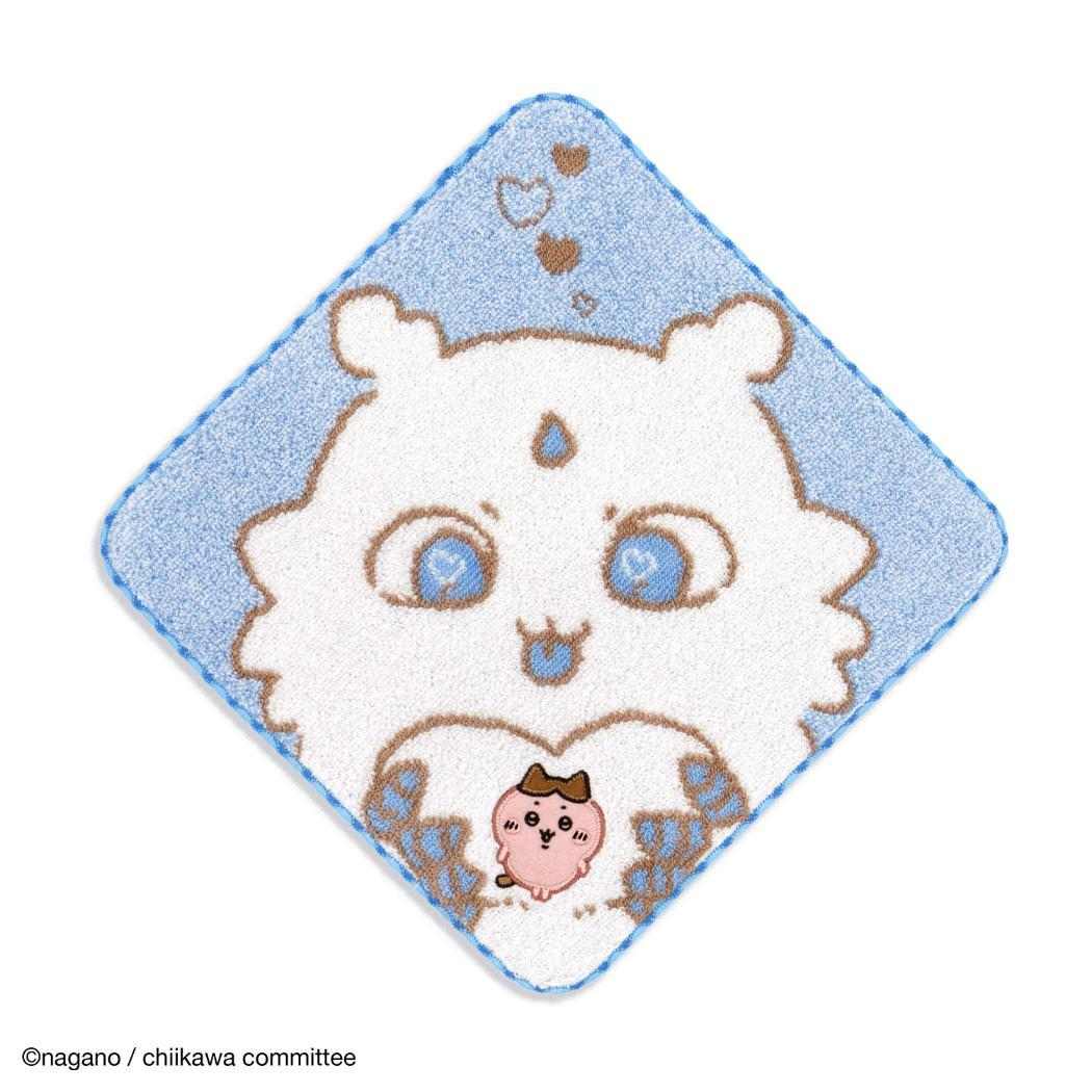ちいかわ ミニタオル 無撚糸フルフィーコットンタオルハンカチ かたまってるよ ブルー ハチワレ タオル美術館 プレゼント かわいい キャラクター グッズ メール便可 シネマコレクション