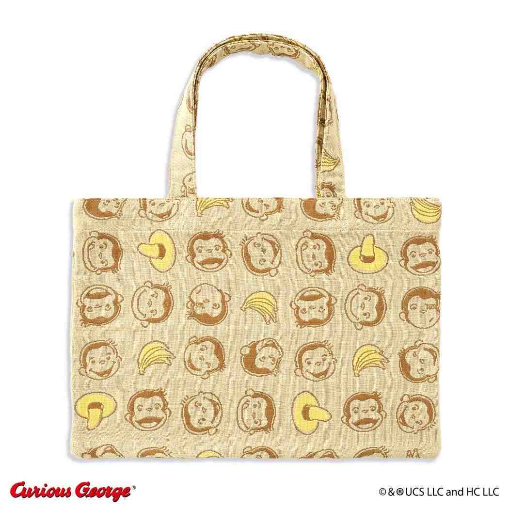 【12月は毎日ポイント10倍！】おさるのジョージ トートバッグ 3重ガーゼ バッグ メニーフェイス タオル..