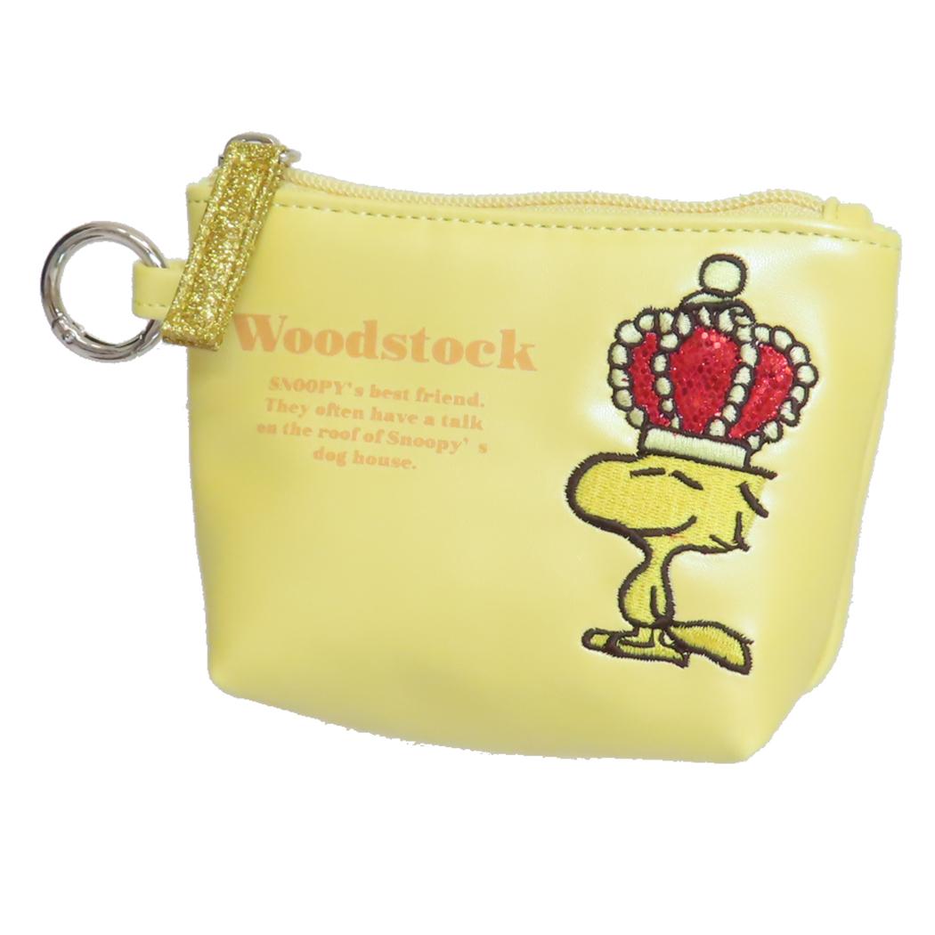 スヌーピー ミニポーチ ミニ舟形ポーチ ラメアップリケシリーズ ウッドストック ピーナッツ マリモクラ..