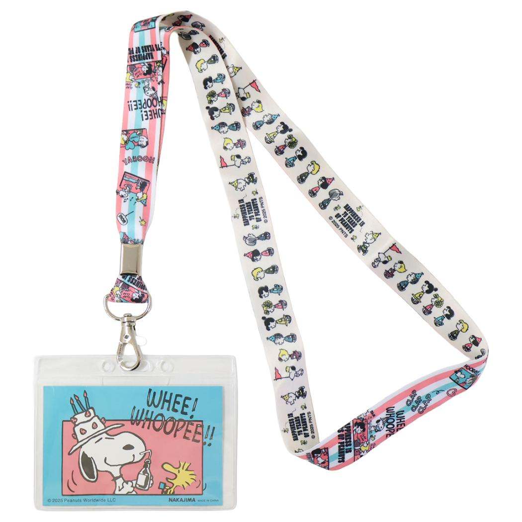 【12月は毎日ポイント10倍！】スヌーピー カードホルダー 幅広ネックストラップ 75th ピーナッツ ナカ..