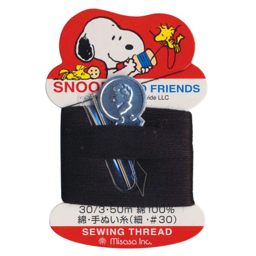 【12月は毎日ポイント10倍！】スヌーピー 手芸用品 コットン手ぬい糸 30/3 50m 細 黒 ピーナッツ ミサ..