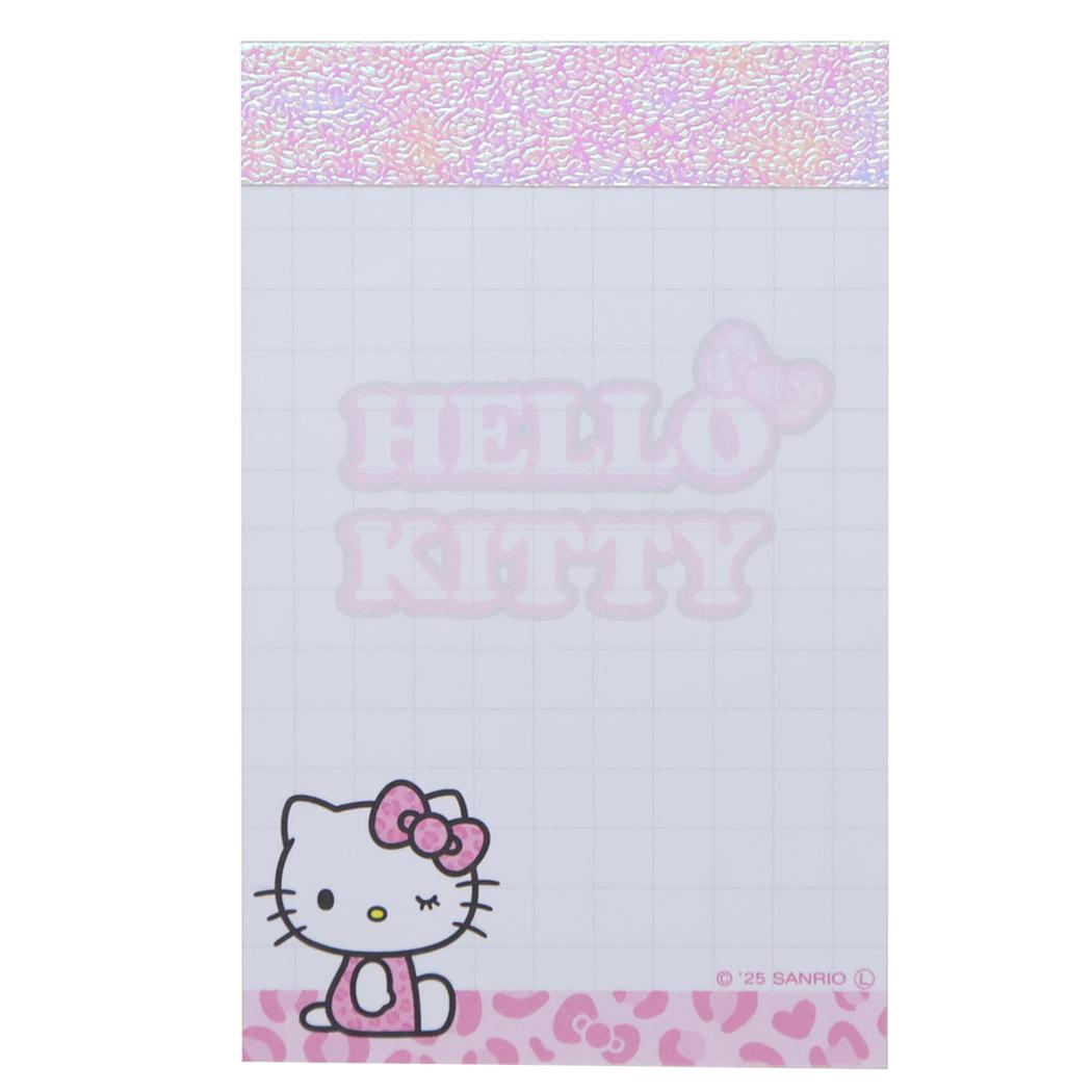 【ポイント10倍 クーポン！】ミニメモ メモ帳 ハローキティ ヒョウ柄 サンリオ カミオジャパン カードサイズ メール便可