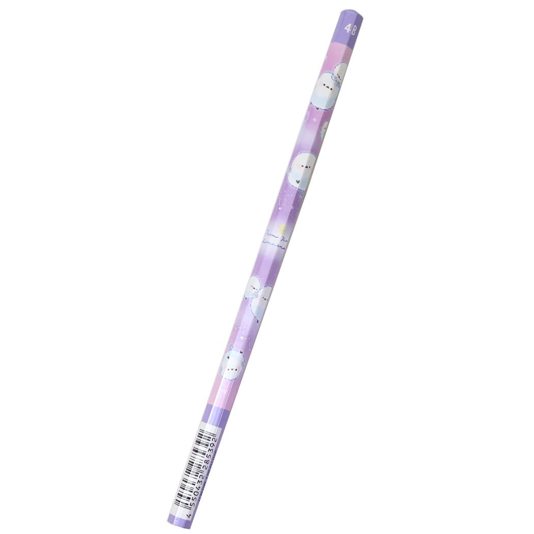 【ポイント10倍 & クーポン！】鉛筆 六角軸かきかたえんぴつ4B ぽんぽんシマエナガ カミオジャパン 新学期準備文具 かわいい グッズ メール便可 シネマコレクション