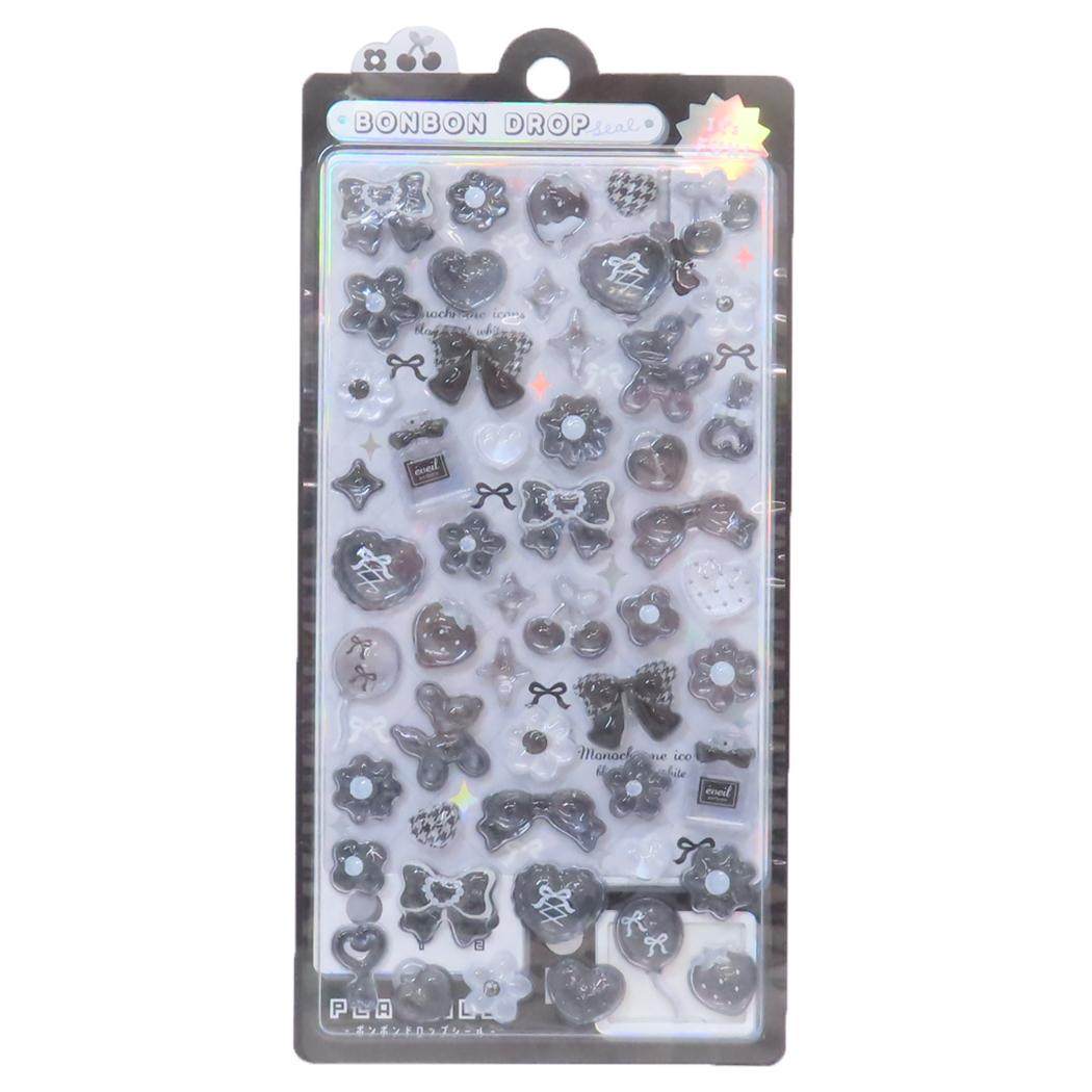 【おひとり様5つまで】シールシート ボンボンドロップシール ぶらっくボンボン クーリア デコシール 手帳 お手紙 かわいい グッズ メール便可 シネマコレクションのサムネイル