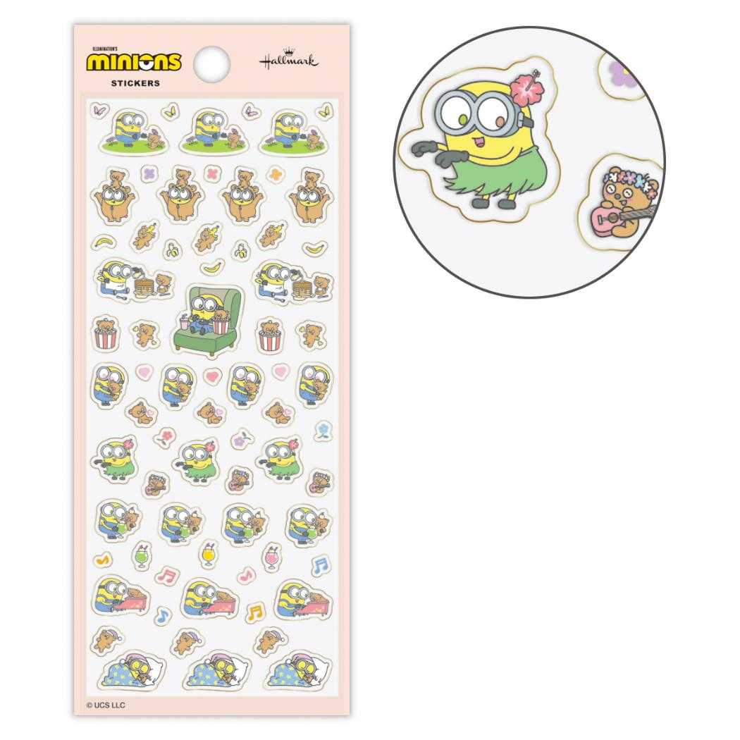 ミニオンズ シールシート フチドリシール ボブ＆ティム ユニバーサル映画 日本ホールマーク デコレーション キャラクター グッズ メール便可 シネマコレクションのサムネイル