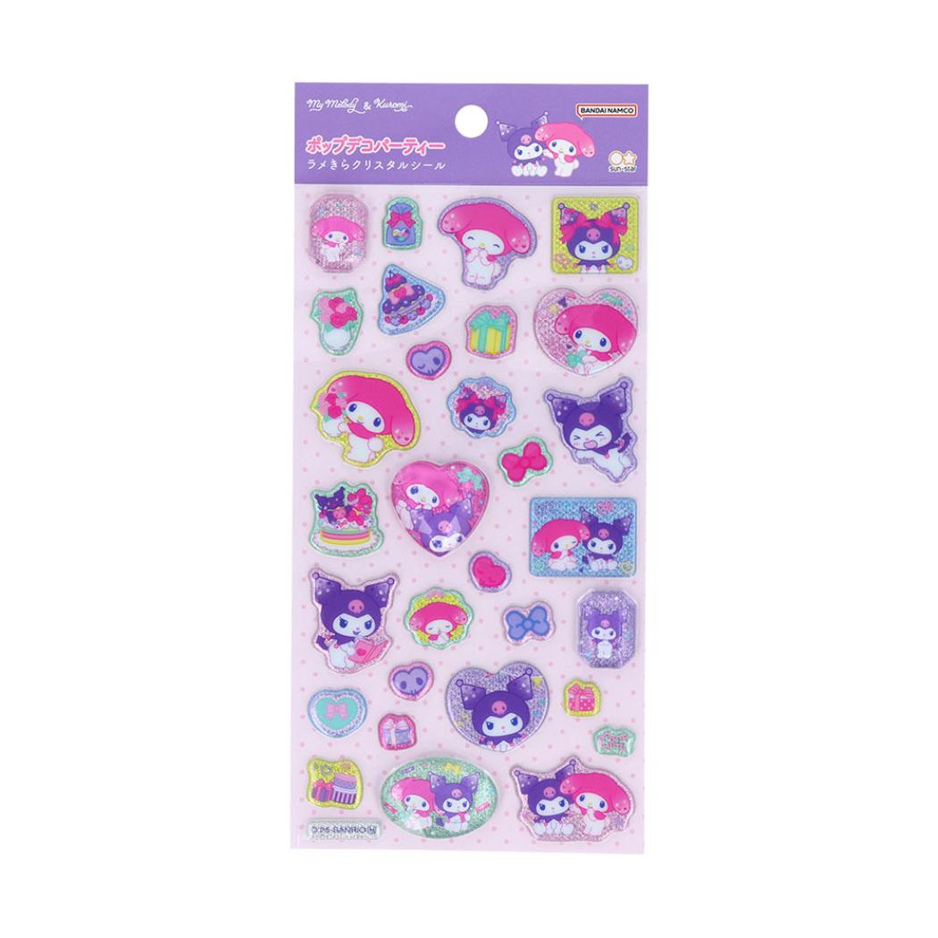 マイメロディ＆クロミ シールシート ラメきらクリスタルシール サンリオ サンスター文具 デコレーション キャラクター グッズ メール便可 シネマコレクションのサムネイル