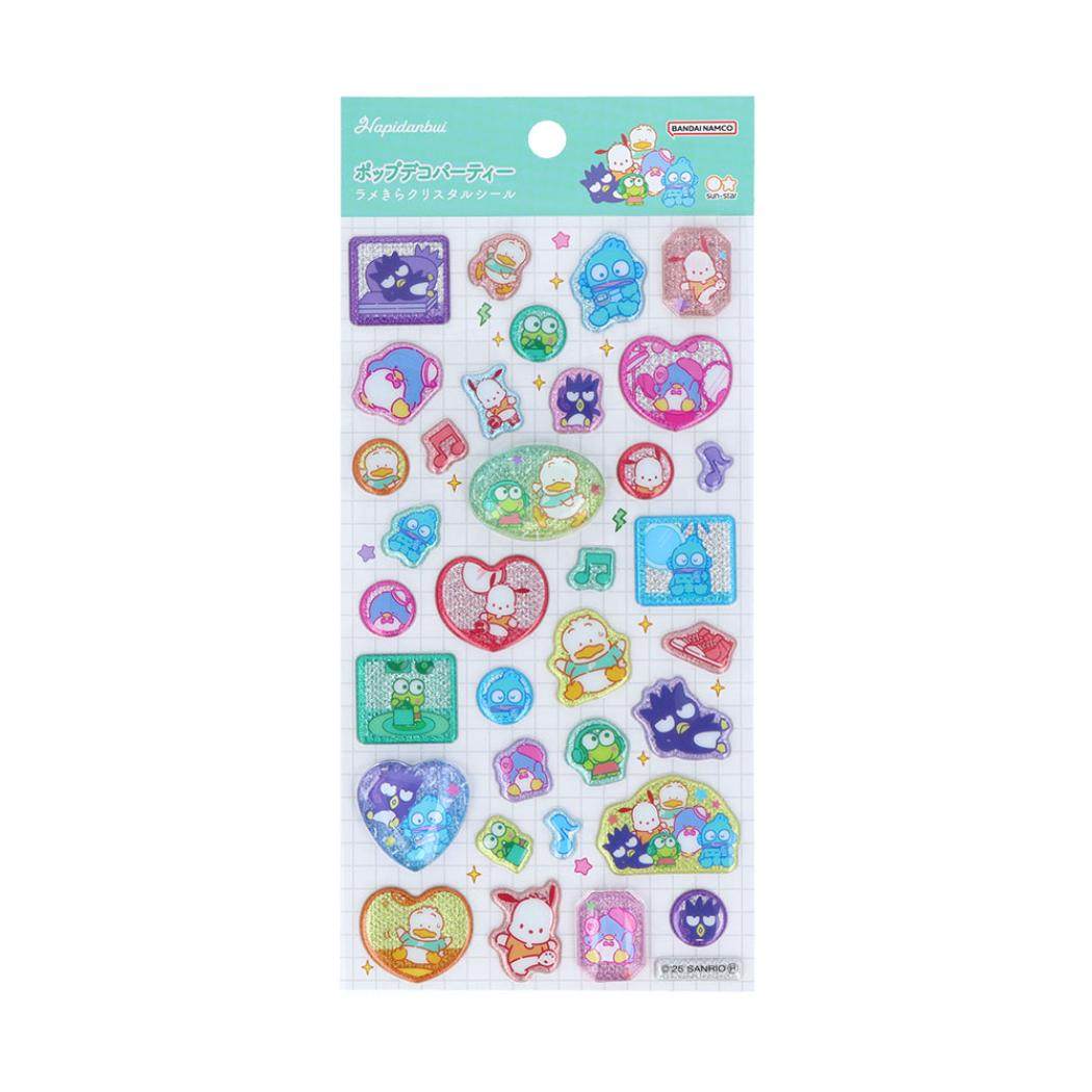 はぴだんぶい シールシート ラメきらクリスタルシール サンリオ サンスター文具 デコレーション キャラクター グッズ メール便可 シネマコレクションのサムネイル