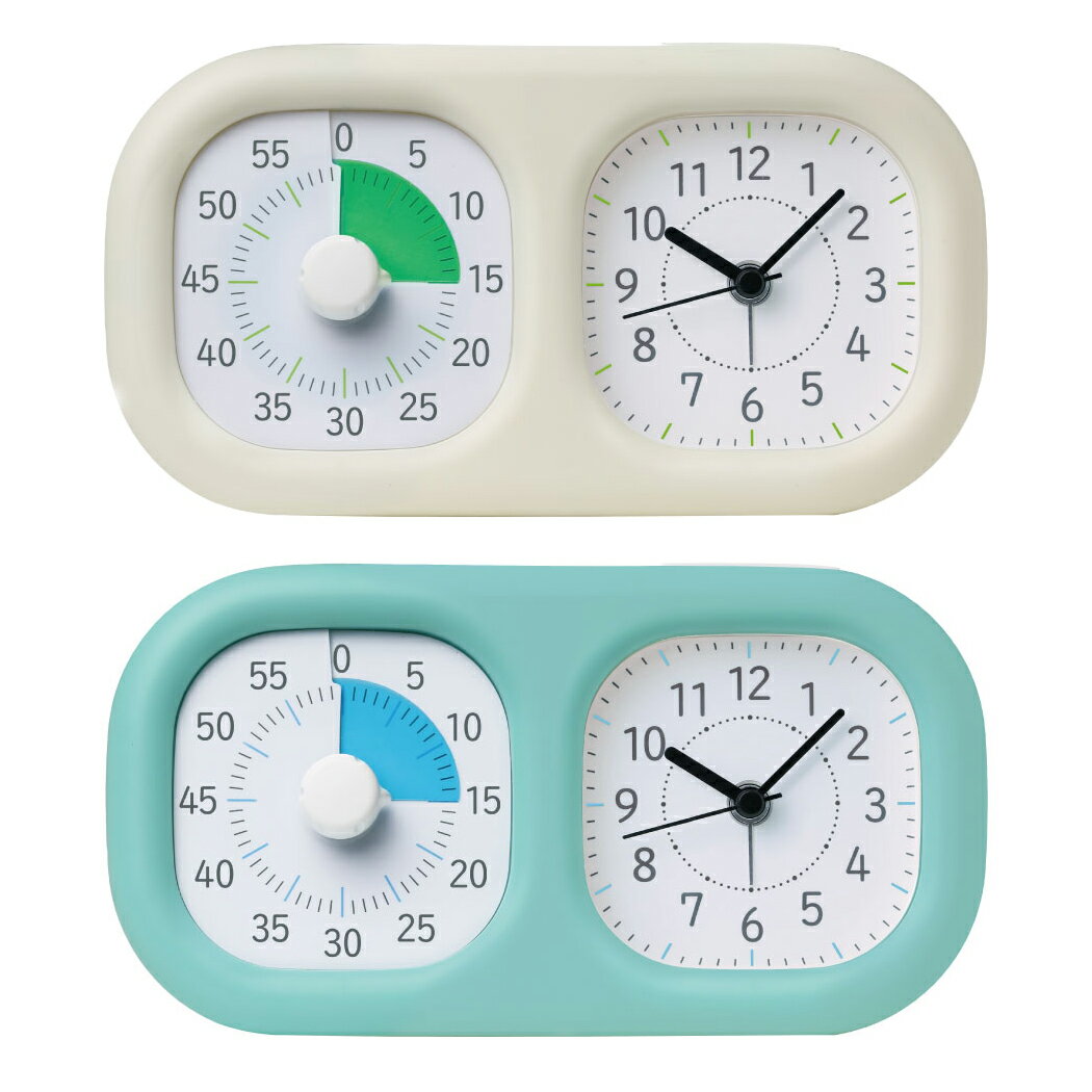 【ポイント10倍 & クーポン！】ソニック 時っ感タイマー 時計プラス トキ・サポ アイボリー / ミントブルー 時間 実感 勉強 道具 やる気 小学生 低学年 幼児 3歳 4歳 5歳 6歳 こども グッズ アラーム じっかん タイマー 1時間 60分 トキサポ