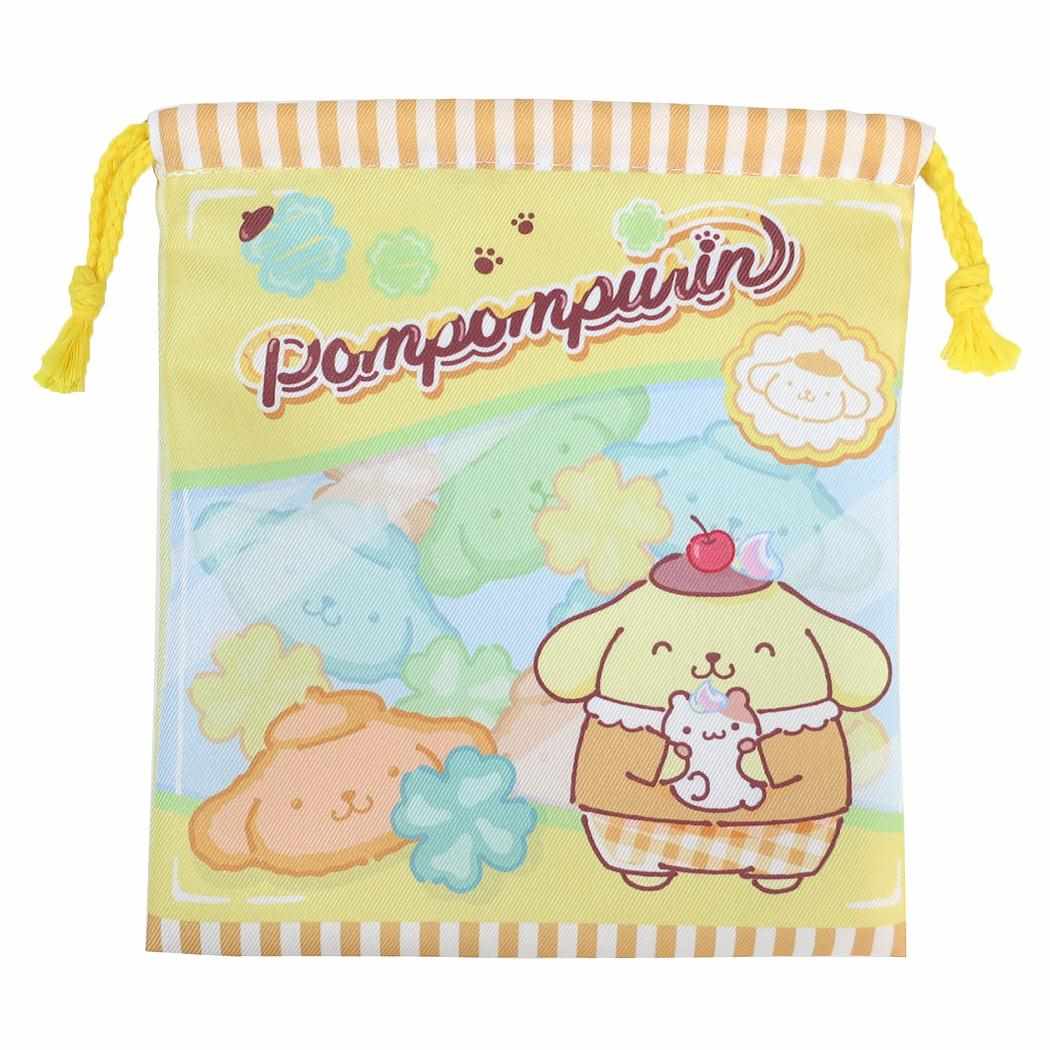 【ポイント10倍 & クーポン！】きんちゃくポーチ 巾着袋 ポムポムプリン サンリオ 新学期準備雑貨 小物入れ メール便可