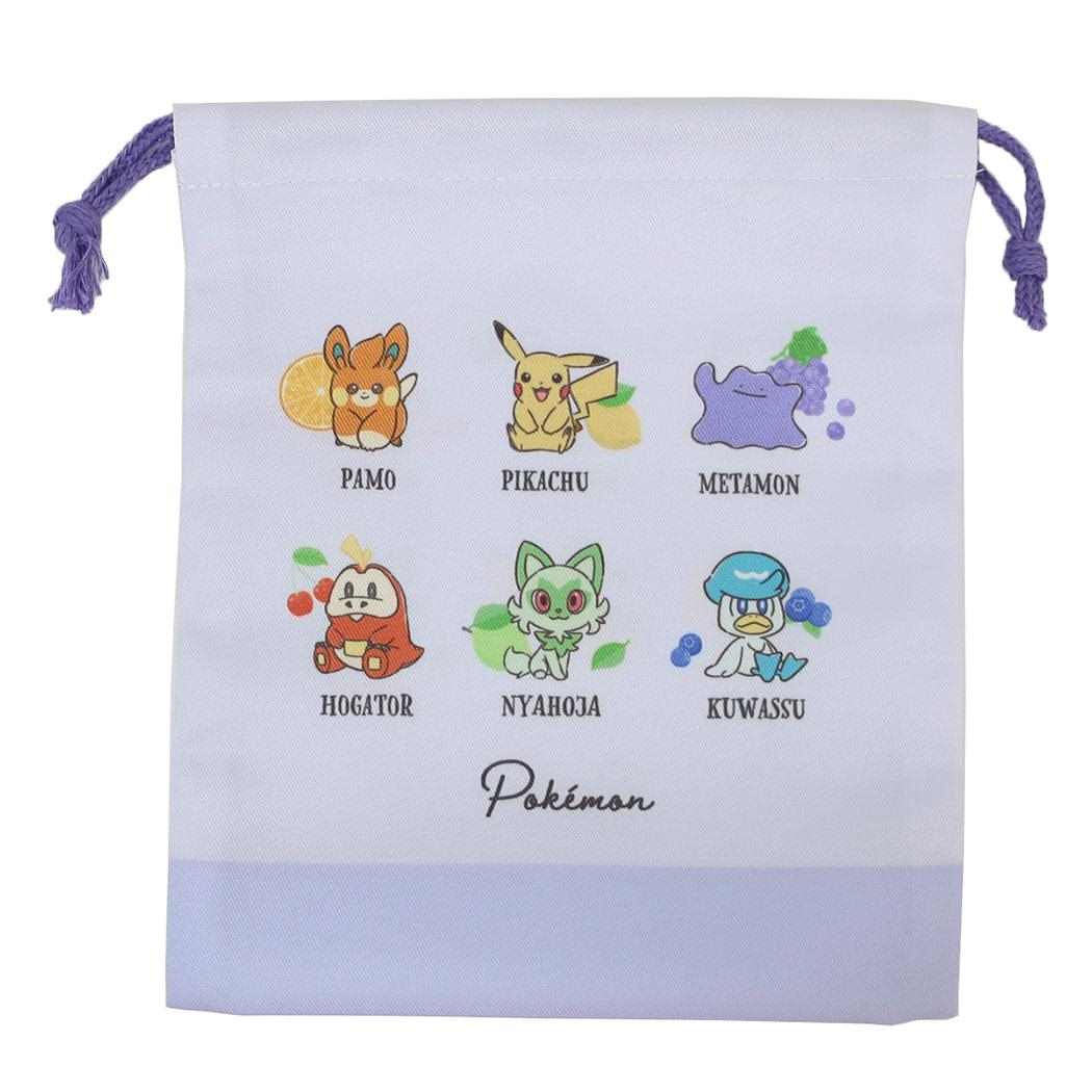 【ポイント10倍 & クーポン！】ポケットモンスター 巾着袋 マチ付き巾着 フルーツいっぱい ポケモン カミオジャパン 新学期準備 キャラクター グッズ メール便可 シネマコレクション