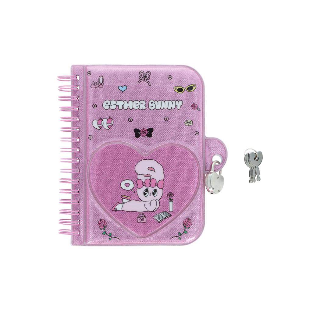 【最大1000円OFFクーポン！】エスターバニー リングノート 鍵付ノート ピンク Esther Bunny サンスター文具 メモ帳 キャラクター グッズ メール便可 シネマコレクション