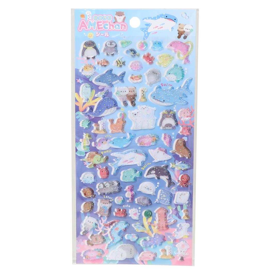 【最大1000円OFFクーポン！】シールシート ラメあめちゃんシール うみのいきもの クーリア DECOシール デコレーション かわいい グッズ メール便可 シネマコレクション