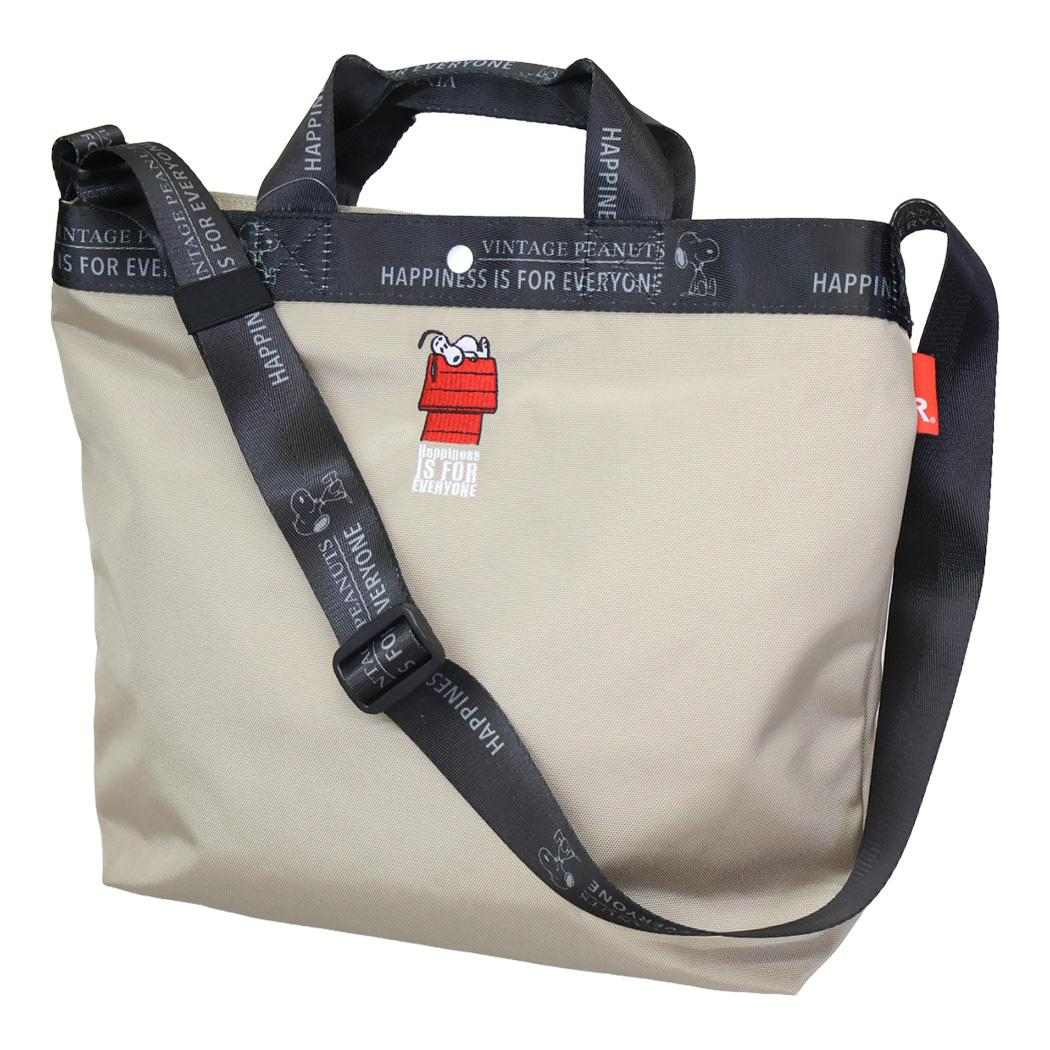 Other - 【ポイント10倍 & クーポン！】スヌーピー ショルダーバッグ IP.ミディアム2w.Peanuts-1D 2wayバッグ Beige ピーナッツ ルートート 手提げかばん キャラクター グッズ シネマコレクション