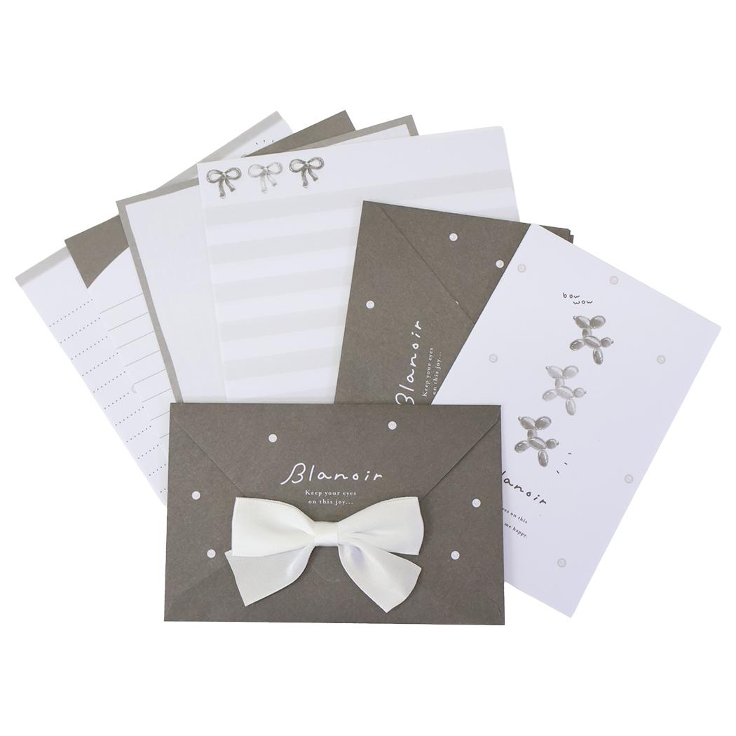 【最大1000円OFFクーポン！】Blanoir ブラノワール レターセット リボン付きレター MIX カミオジャパン 便箋＆封筒 かわいい グッズ メール便可 シネマコレクション