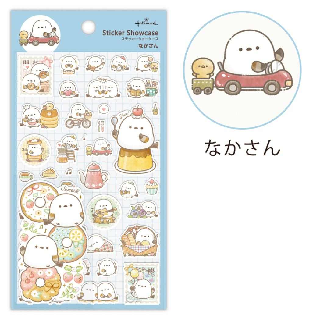 【最大1000円OFFクーポン！】なかさん シールシート ステッカーショーケース シマエナガ 日本ホールマーク デコシール かわいい グッズ メール便可 シネマコレクション