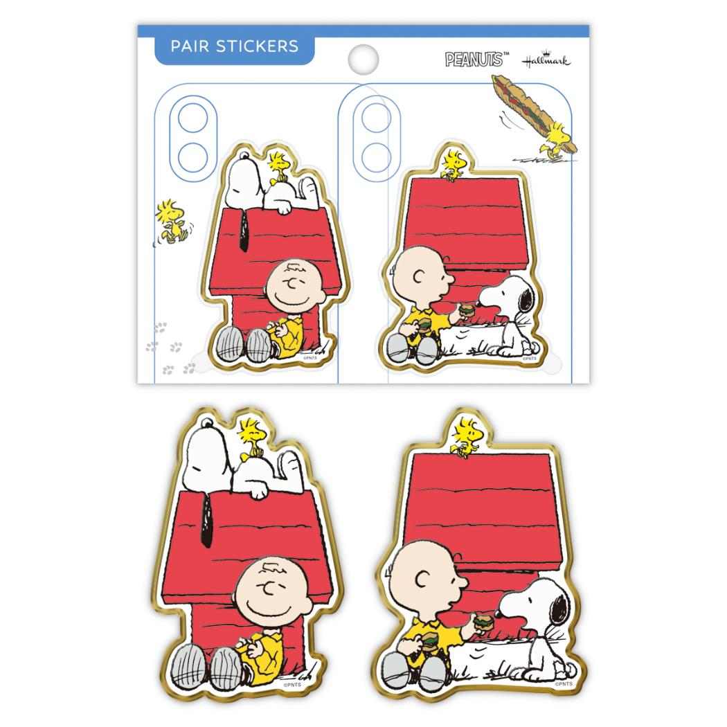 Rakuten - 【ポイント10倍 & クーポン！】スヌーピー ダイカットシール ペアステッカー SNペアスヌーピーとチャーリーブラウン ピーナッツ 日本ホールマーク スマホデコ キャラクター グッズ メール便可 シネマコレクション