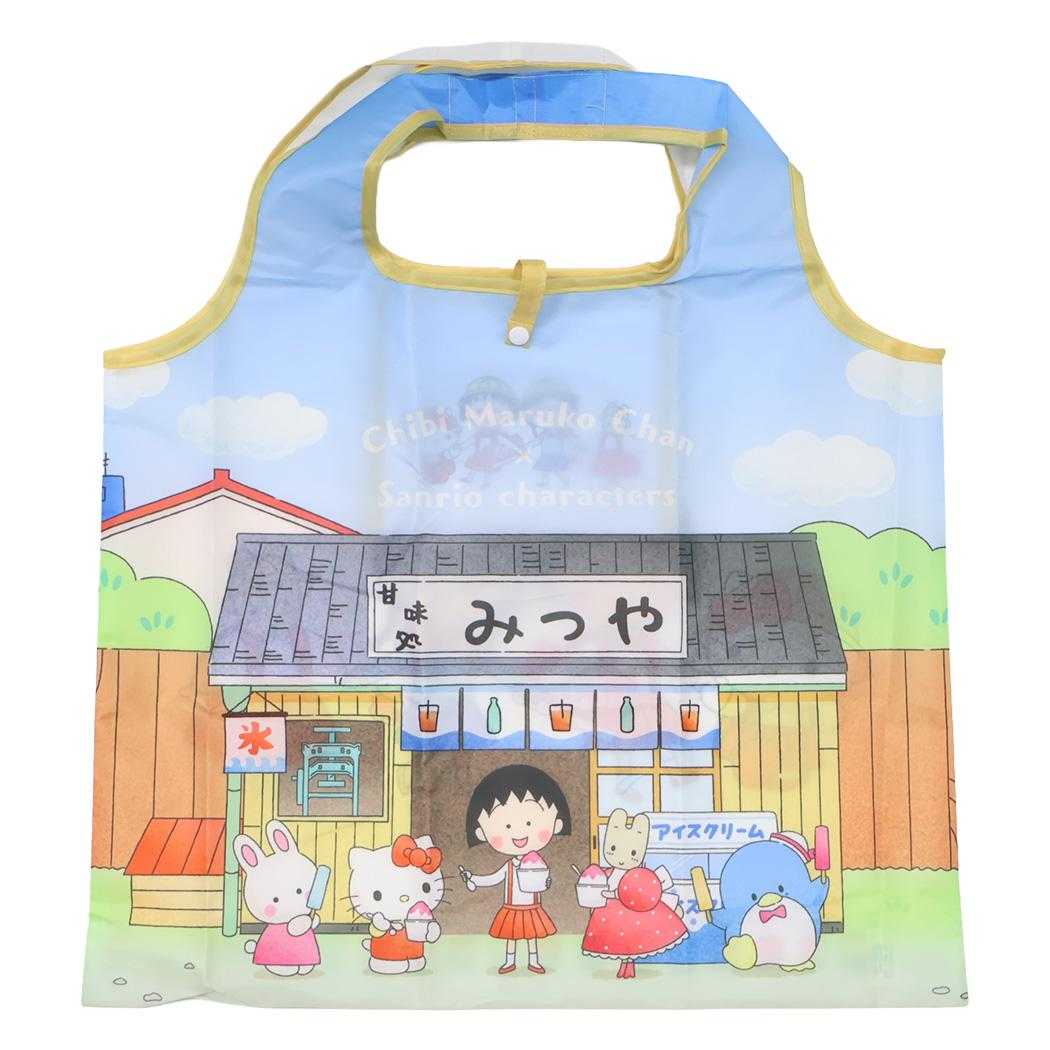Shopping Bags, Ecology Bags - 【ポイント10倍 & クーポン！】サンリオキャラクターxちびまる子ちゃん エコバッグ ショッピングバッグ 甘味処 Sanrio スモールプラネット 折りたたみ お買い物かばん キャラクター グッズ メール便可 シネマコレクション