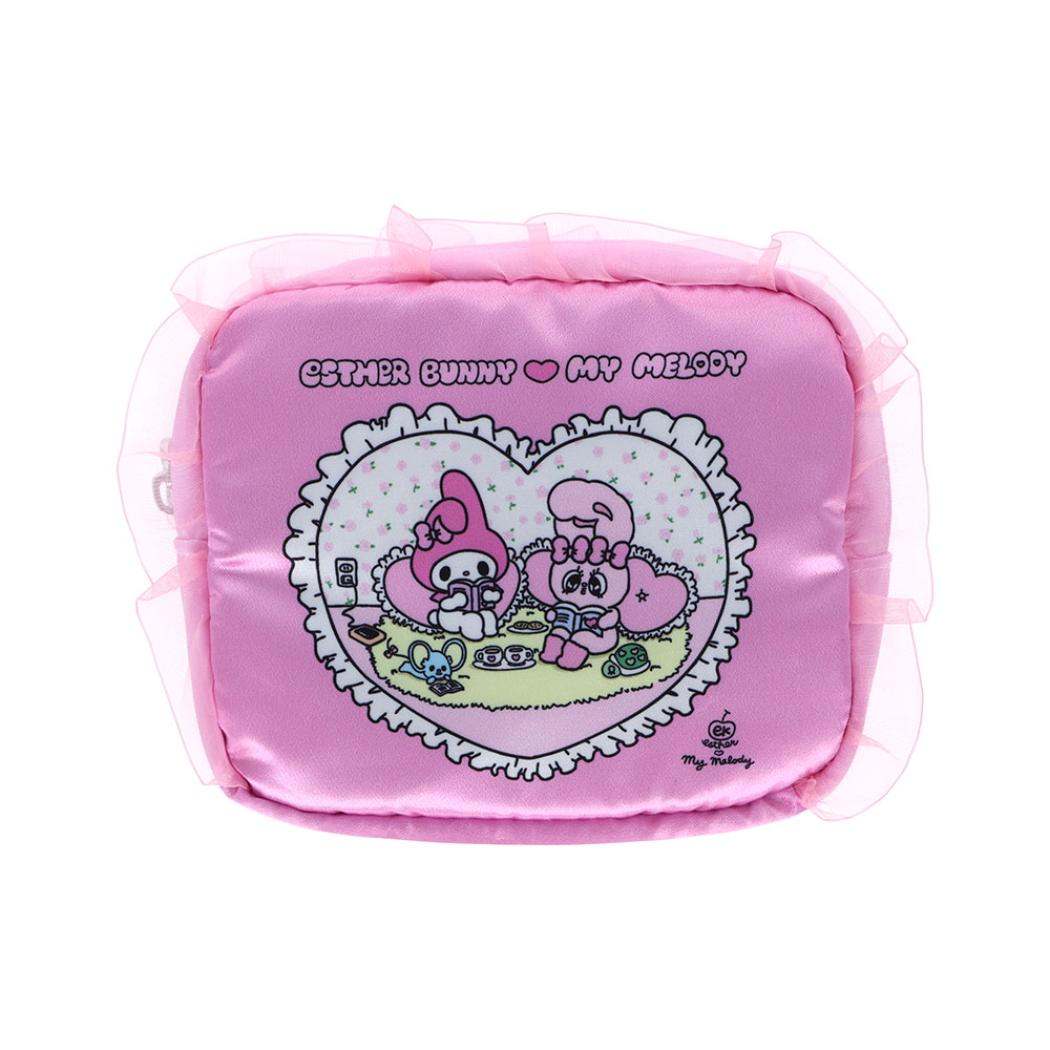 【ポイント10倍 & クーポン！】エスターバニーxマイメロディ コスメポーチ フリルポーチ P Esther Bunny サンリオ サンスター文具 化粧ポーチ 小物入れ キャラクター グッズ シネマコレクション