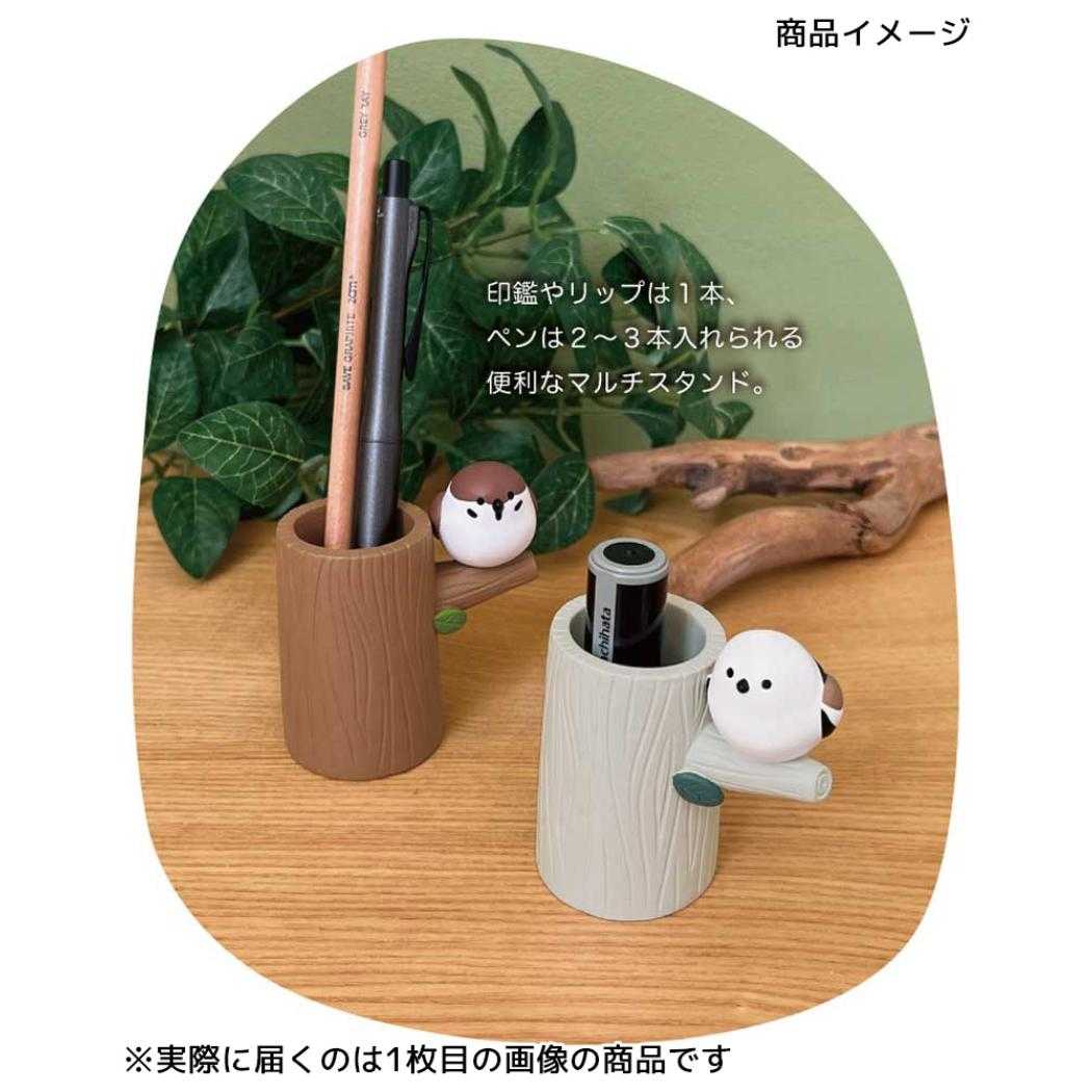 【最大1000円OFFクーポン！】ニホンノコトリ ペン立て 切り株マルチスタンド スズ...