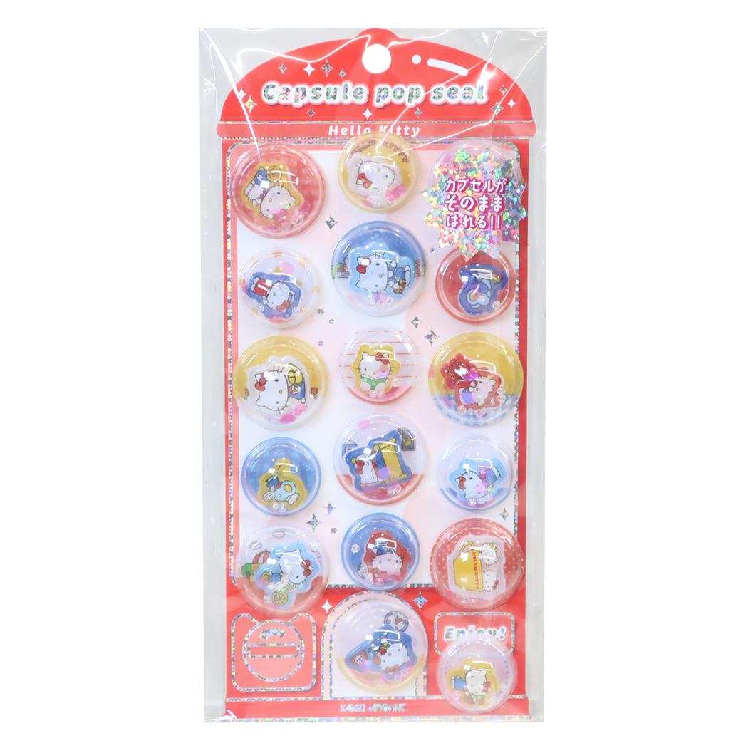 【最大1000円OFFクーポン！】【おひとり様3つまで】ハローキティ シールシート CAPSULE POP SEAL レトロ サンリオ カミオジャパン 手帳デコ カプセルシール デコレーション キャラクター グッズ メール便可 シネマコレクション
