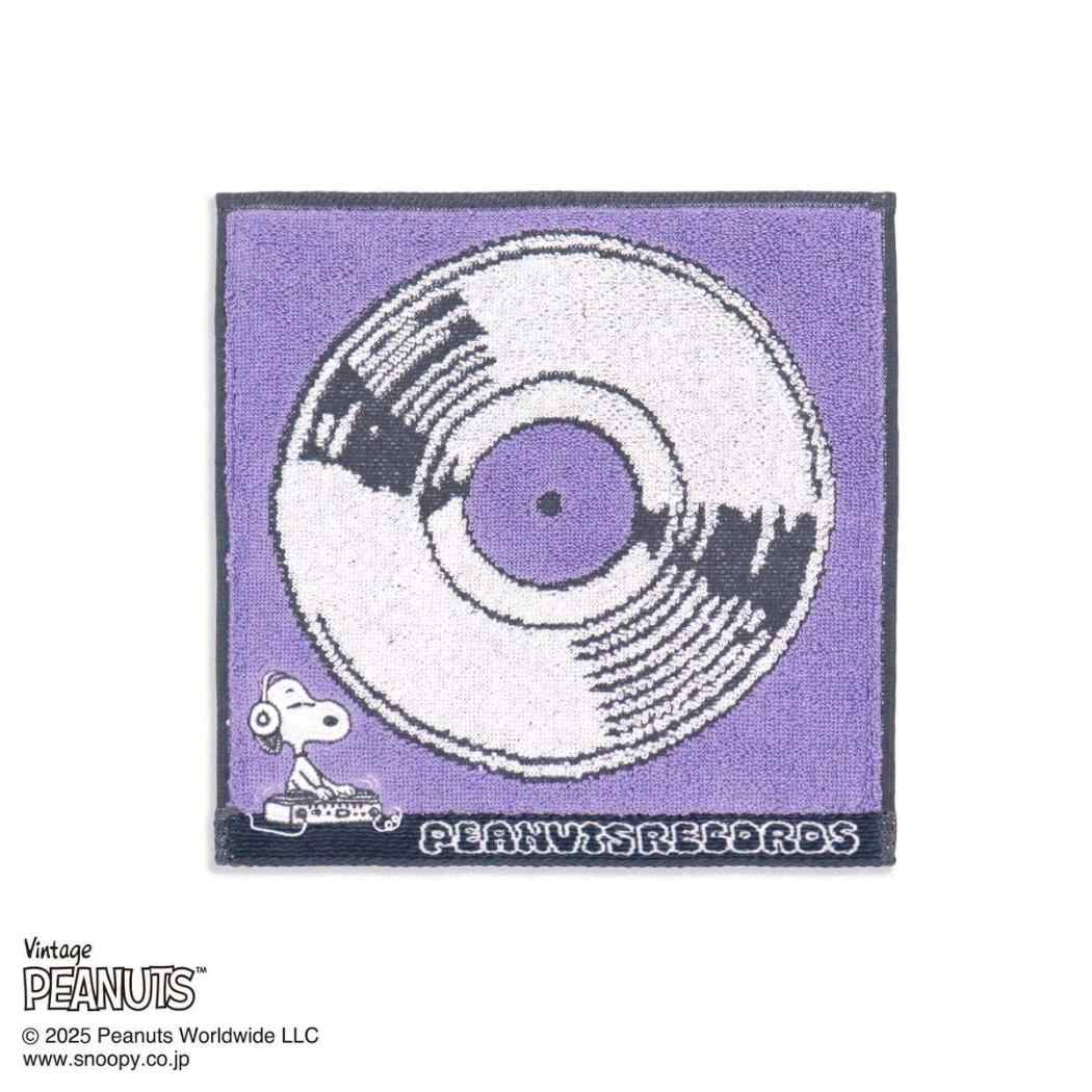 【最大1000円OFFクーポン！】スヌーピー ミニタオル タオルハンカチ レコード パープル ピーナッツ タオル美術館 汗拭きタオル キャラクター グッズ メール便可 シネマコレクション
