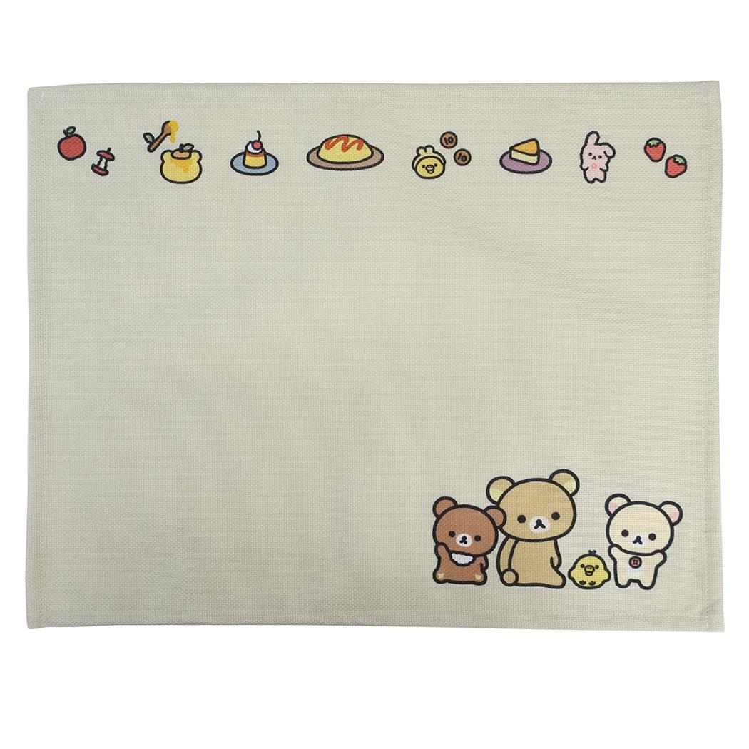 サンエックスの大人気キャラクター[リラックマ]グッズにまたまた可愛いnewアイテム登場こちらは食卓を可愛く彩る[ランチョンマット]ポリエステル製でお手入れも簡単ほかにもいろいろあるのでお気に入りを揃えてくださいサイズ：約450x350mm素材：ポリエステル