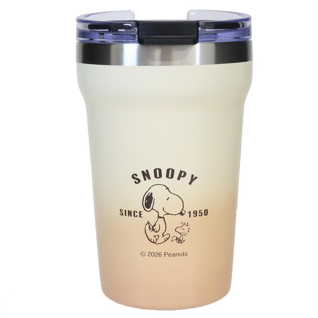 【最大1000円OFFクーポン！】スヌーピー フタ付き保温保冷コップ カフェタンブラー 350ml スヌーピーとさんぽ ピーナッツ カミオジャパン