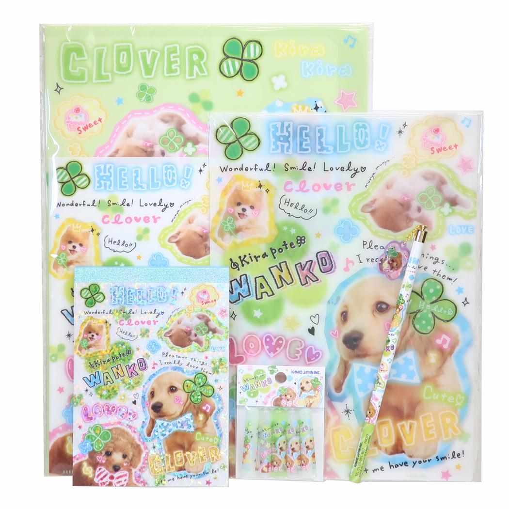 【最大1000円OFFクーポン！】平成ファンシー 文房具セット 5点文房具セット kirapote WANKO カミオジャパン cinemacollection-10590905 キャラクターのシネマコレクション パッケージ画像