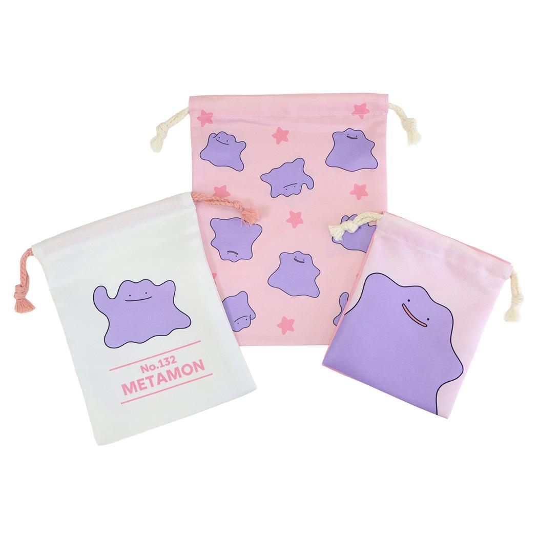 【最大1000円OFFクーポン！】ポケットモンスター 巾着袋 3P巾着 メタモン ポケモン マリモクラフト【メール便可】