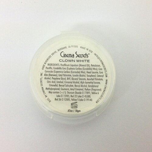 クリームメイクアップ クラウンホワイト Cream Makeup, Clown White, (0.65oz/19g) CC501 | 白塗り ライニングカラー ドーラン フェイスペイント コスプレ ハロウィン パーティー 仮装 特殊メイク