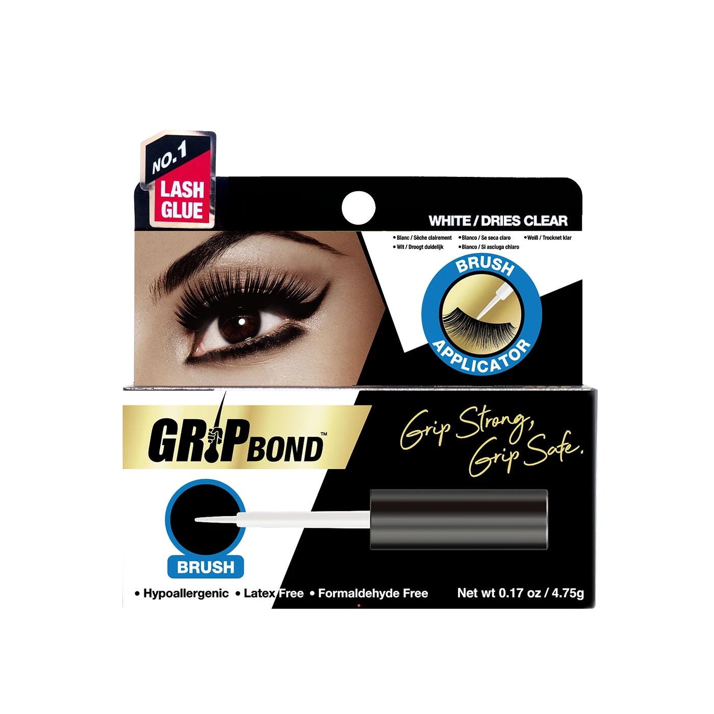 【EBIN】グリップボンド / ホワイト ブラシ - つけまつげ用接着剤（ブラシタイプ/筆） GBEA5WR GRIP BOND : EYELASH ADHESIVE - BRUSH / WHITE 【EBIN】グリップボンド / ホワイト ブラシ - つけまつげ用接着剤（ブラシタイプ/筆） GBEA5WR クリアカラーの、ブラシタイプ（筆仕様）のつけまつげ用接着剤 超強力のりで一日中しっかりとホールドし、まつ毛が浮き上がる心配がありません。 敏感肌にも優しい低アレルギー性で、ホルムアルデヒドを含まず安心です。 ※こちらはブラシタイプ / ホワイトのページです。ブラシタイプ / ブラックはこちら 【特徴】 ・ブラシタイプ（筆仕様） ・アイラインの邪魔をしないクリアカラー ・ホルムアルデヒドフリー ・1 日中しっかりホールド その他のつけまつげ用接着剤はこちらをご覧ください。 EBIN商品はこちらの一覧をご覧ください。 【注意事項】 モニターの発色の具合によって実際のものと色が異なる場合がございます。 ※すべての商品は化粧品ではありません。スペシャルメイクアップ商品です。