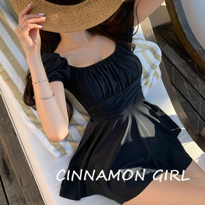 【全1色】パフ袖ワンピースモノキニ ブラック M/L/XL【az03-bikini】( sun )(230613)シナモンガール Cinnamon Girl 超ミニ マイクロミニ 韓国 胸元 セクシー cinnamongirl レディース ビキニ 体系カバ― セクシービキニ モノキニ ワンピース水着 ワンピース 20代 30代