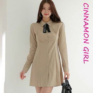 【全2色】リボンボタンミニワンピース アイボリー ベージュ 【ribbon-j100229op】(mja )(241022)シナモンガール Cinnamon Girl 超ミニ マイクロミニ 韓国 胸元 セクシー cinnamongirl レディース