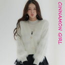 《動画あり》【全3色】ファーカーディガン アイボリー ピンク ブラック 【fur-j112155outer】( mja )(241202)シナモンガール Cinnamon Girl 超ミニ マイクロミニ 韓国 胸元 セクシー cinnamongirl レディース