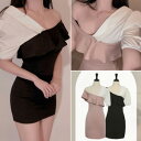【全2色】シャツデザインオフショルダーワンピース ピンク ブラック【shirt-n020503op】( mja )(250214)シナモンガール Cinnamon Girl 超ミニ マイクロミニ 韓国 胸元 セクシー cinnamongirl レディース